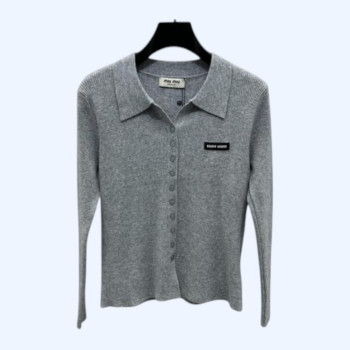 [ Miu Miu ] 미우미우 카라 골지 니트