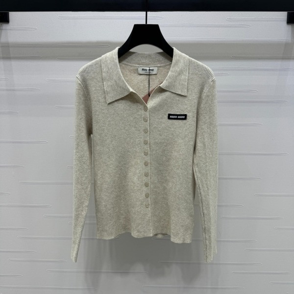 [ Miu Miu ] 미우미우 카라 골지 니트