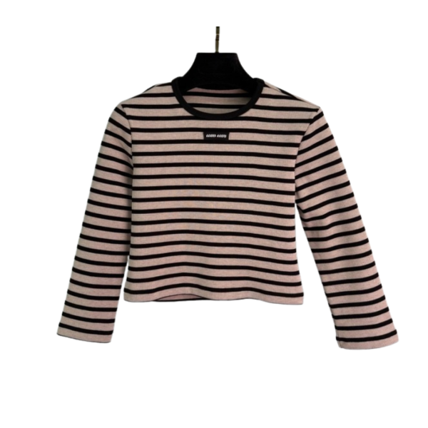 [ Miu Miu ] 미우미우 스트라이프 라운드 티