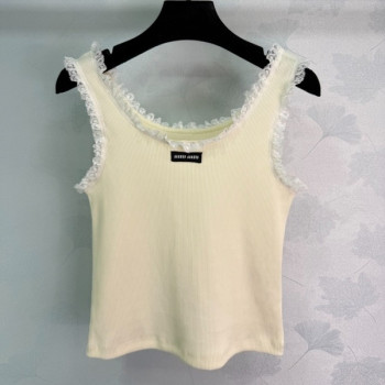 [ Miu Miu ] 미우미우 레이스 골지 나시