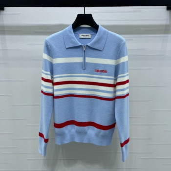 [ Miu Miu ] 미우미우 스트라이프 카라 니트