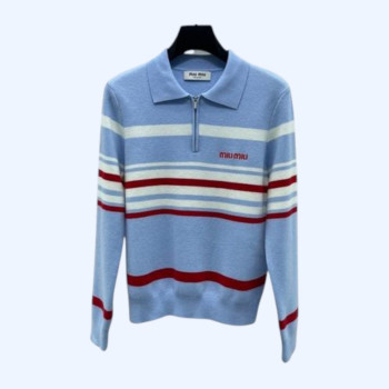 [ Miu Miu ] 미우미우 스트라이프 카라 니트