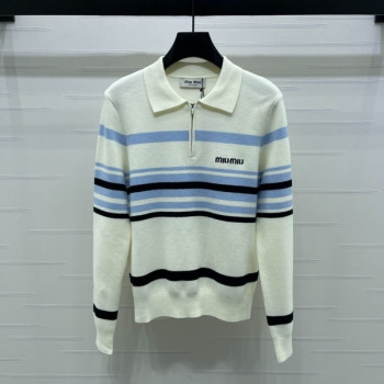 [ Miu Miu ] 미우미우 스트라이프 카라 니트