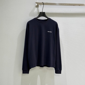 [ Miu Miu ] 미우미우 자수 로고 라운드 티셔츠