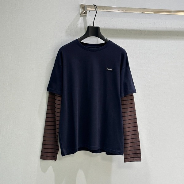 [ Miu Miu ] 미우미우 레이어드 라운드 티셔츠