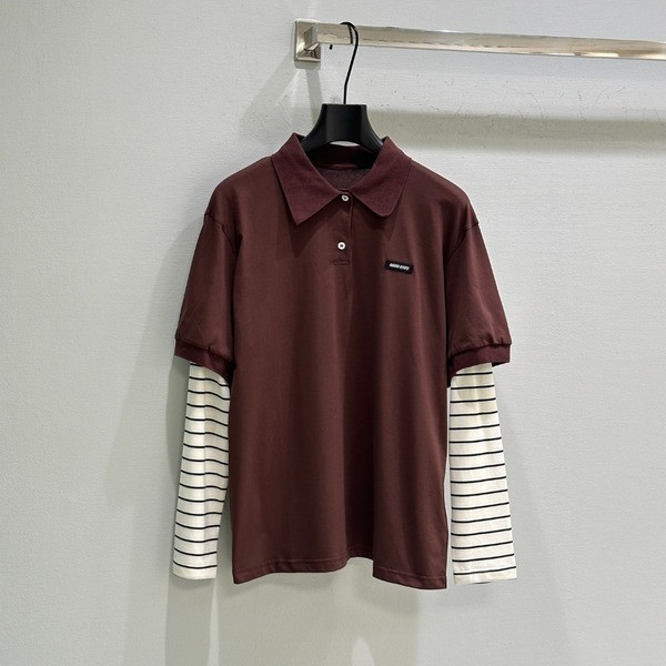 [ Miu Miu ] 미우미우 레이어드 카라 티셔츠