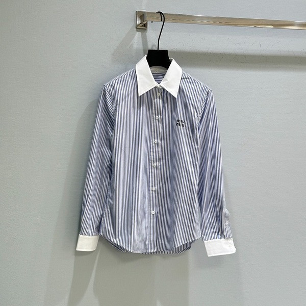 [ Miu Miu ] 미우미우 스트라이프 카라 셔츠