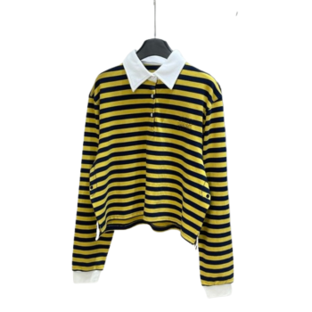 [ Miu Miu ] 미우미우 스트라이프 카라 티셔츠