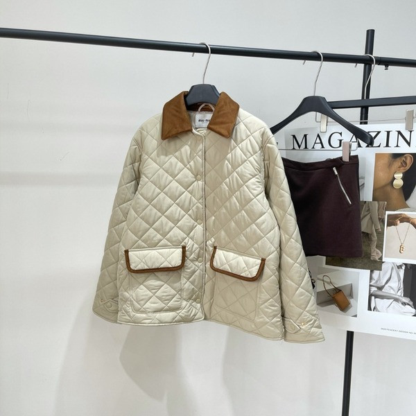 [ Miu Miu ] 미우미우 카라 퀼팅 패딩 자켓