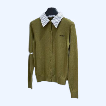 [ Miu Miu ] 미우미우 카라 캐시미어 가디건