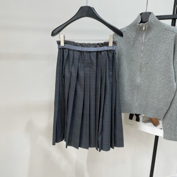 [ Miu Miu ] 미우미우 체크 주름 밴딩 스커트