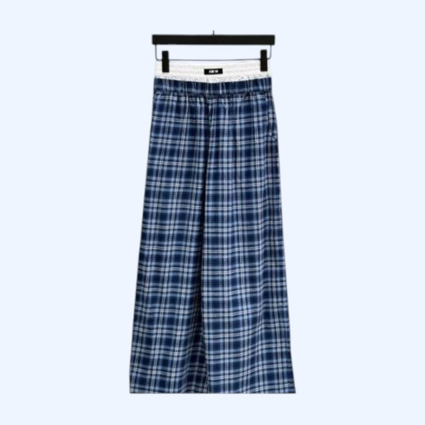[ Miu Miu ] 미우미우 체크 밴딩 팬츠