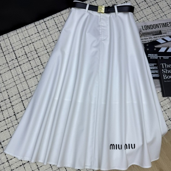 [ Miu Miu ] 미우미우 플레어 벨트 롱 스커트