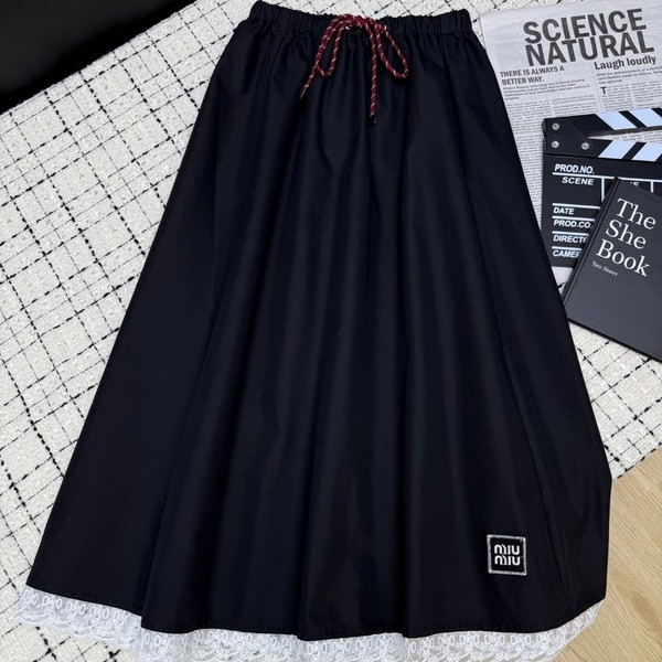 [ Miu Miu ] 미우미우 레이스 밴딩 롱 스커트