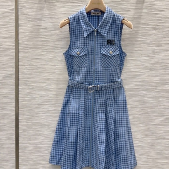 [ Miu Miu ] 미우미우 체크 벨트 원피스