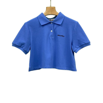 [ Miu Miu ] 미우미우 카라 크롭 반팔티