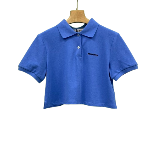 [ Miu Miu ] 미우미우 카라 크롭 반팔티