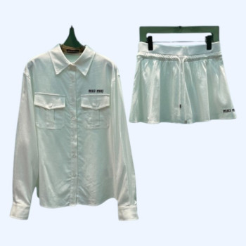 [ 미우미우 ] 25ss 셔츠 스커트 세트