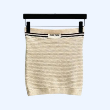 [ Miu Miu ] 미우미우 자수 니트 스커트