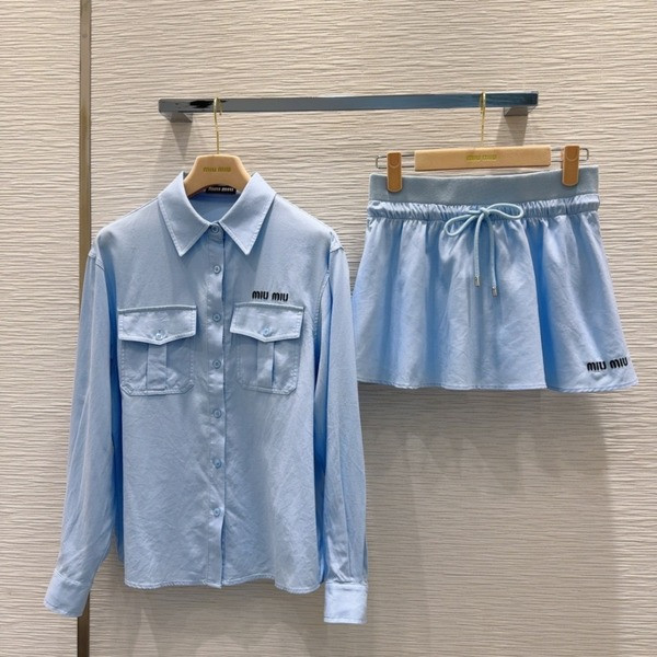 [ Miu Miu ] 미우미우 포켓 셔츠 세트