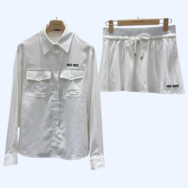 [ Miu Miu ] 미우미우 포켓 셔츠 세트