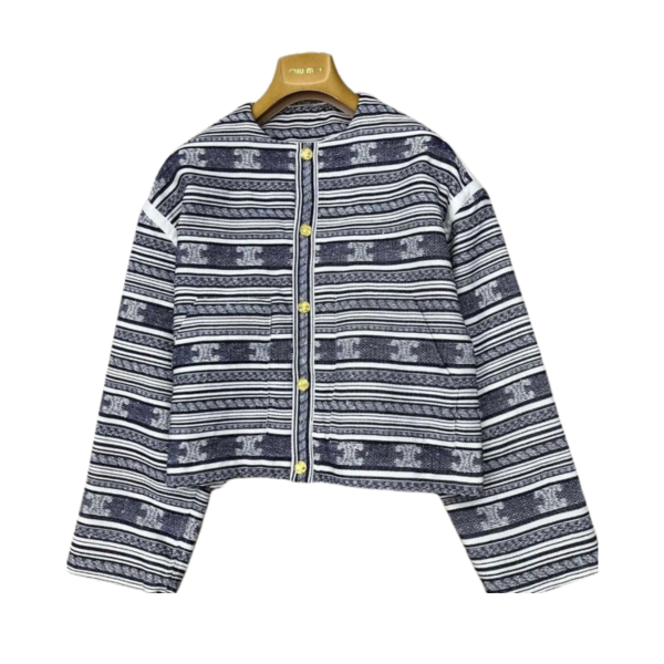 [ Celine ] 셀린느 스트라이프 자가드 자켓