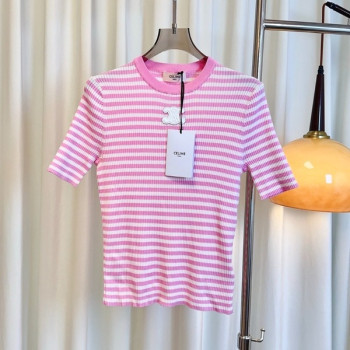 [ 셀린느 ] 로고 스트라이프 텐셀 반팔