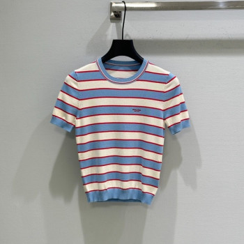 [ Prada ] 프라다 스트라이프 라운드 니트