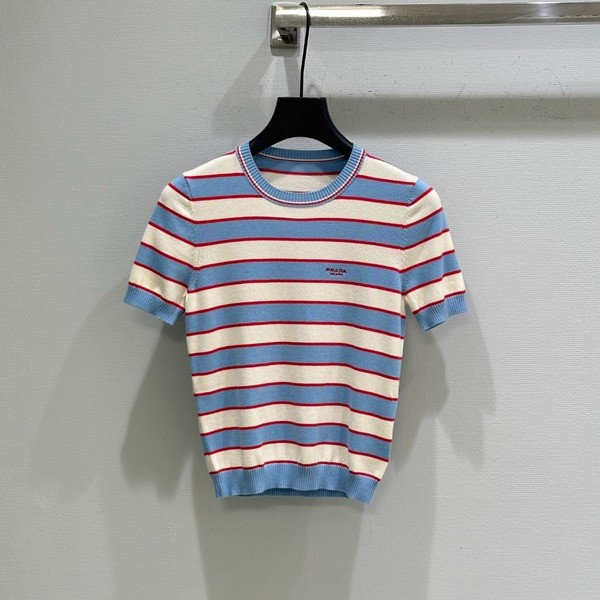 [ Prada ] 프라다 스트라이프 라운드 니트