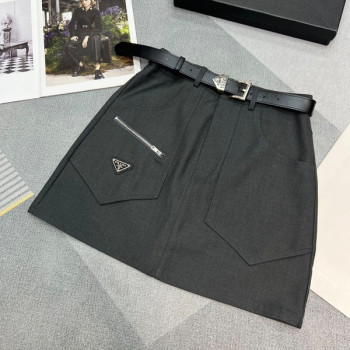 [ Prada ] 프라다 투포켓 벨트 스커트