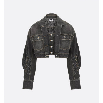 블랙 스톤워싱 코튼 데님