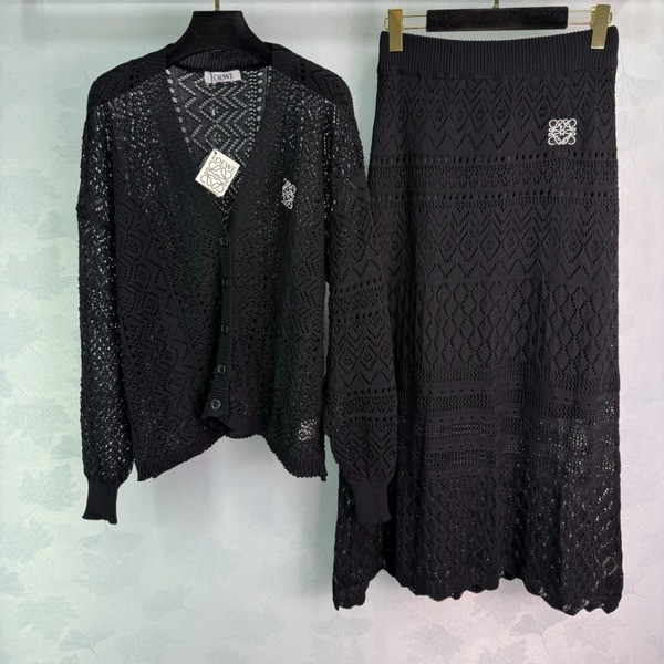 [ Loewe ] 로에베 펀칭 가디건 세트