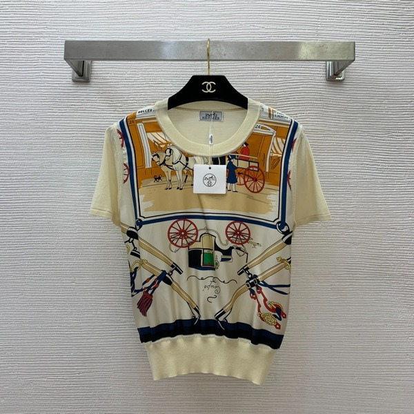 [ Hermes ] 에르메스 실크 라운드 니트