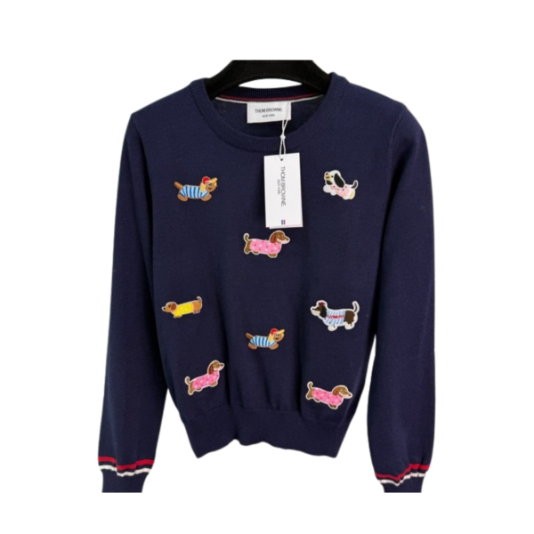 [ Thom Browne ] 톰브라운 패치 라운드 니트