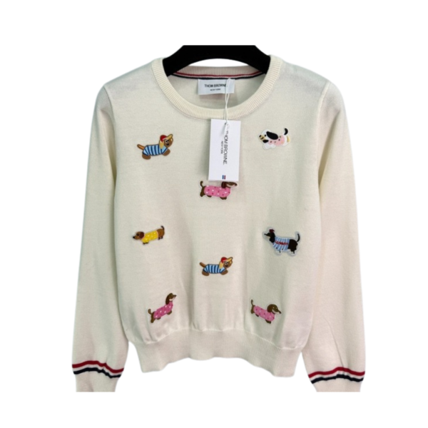 [ Thom Browne ] 톰브라운 패치 라운드 니트