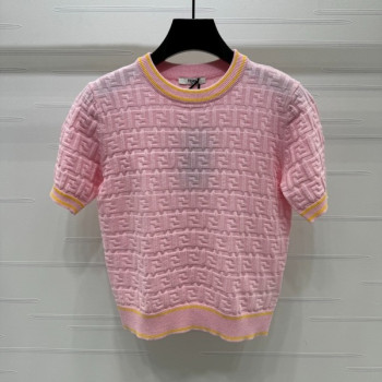 [ 펜디 ] 25ss 라운드 입체 엠보싱 니트 반팔