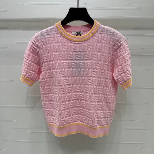 [ 펜디 ] 25ss 라운드 입체 엠보싱 니트 반팔