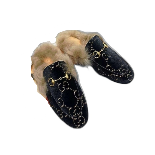 [Gucci] 구찌 퍼 프린스타운 뮬