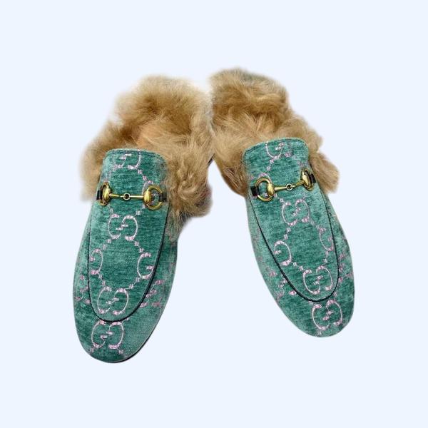 [Gucci] 구찌 퍼 프린스타운 뮬