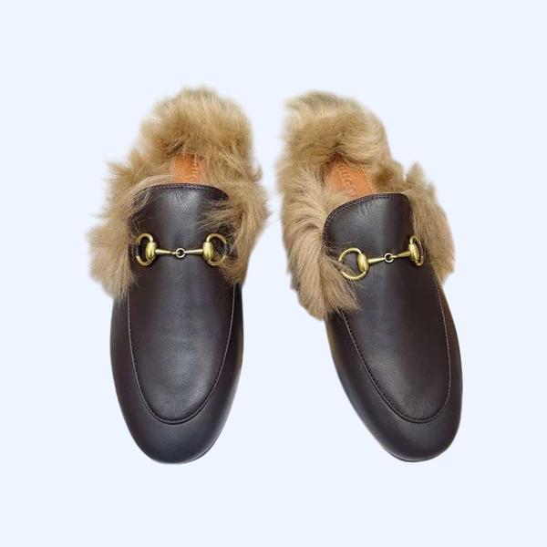 [Gucci] 구찌 퍼 프린스타운 뮬