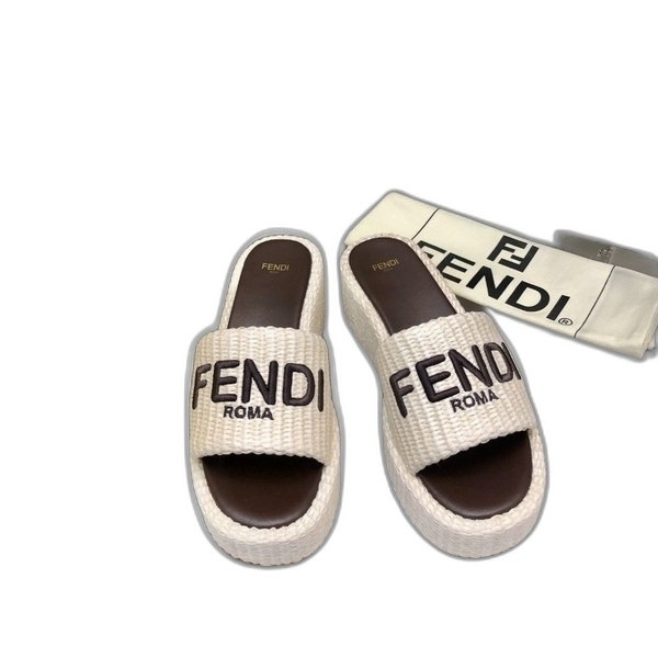 [ Fendi ] 펜디 선샤인 패브릭 통굽 슬라이드
