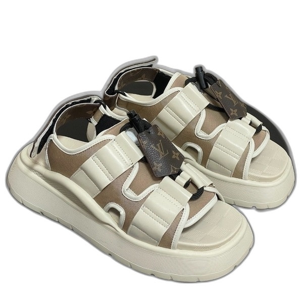 [ LV ] 벨크로 통굽 샌들