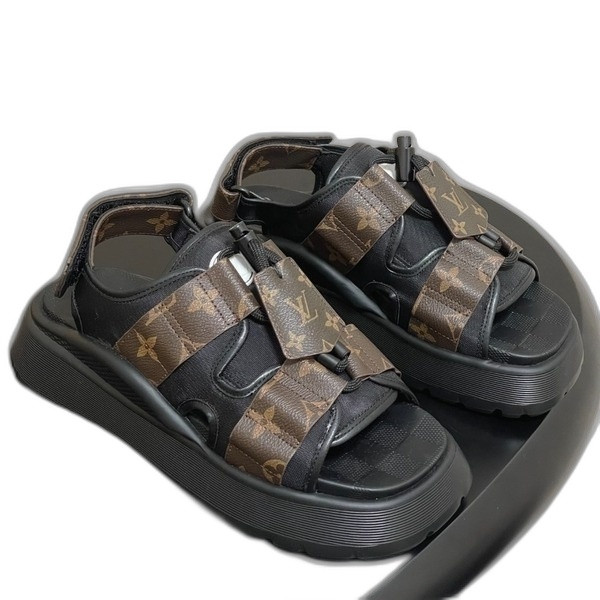 [ LV ] 벨크로 통굽 샌들