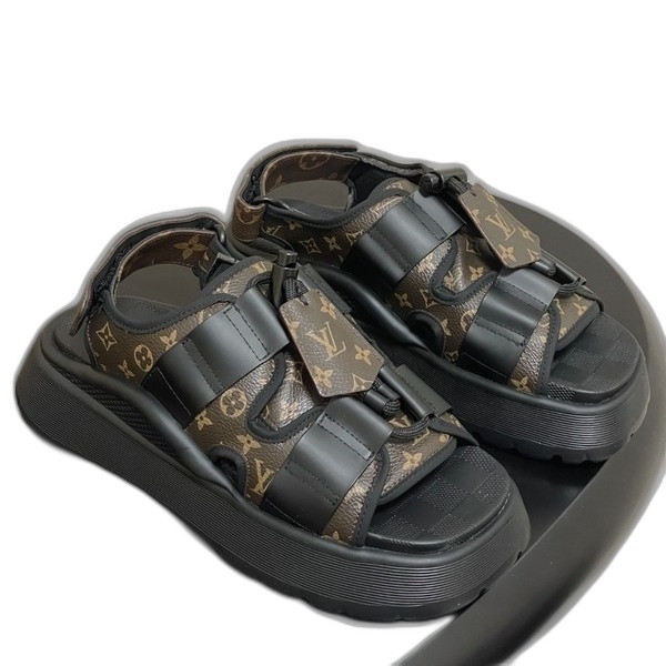 [ LV ] 벨크로 통굽 샌들