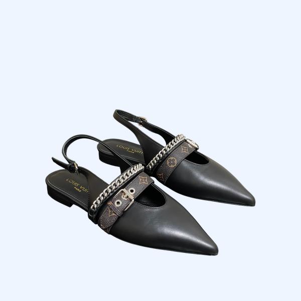 [ LV ] 바이브 슬링백 스틸레토 플랫