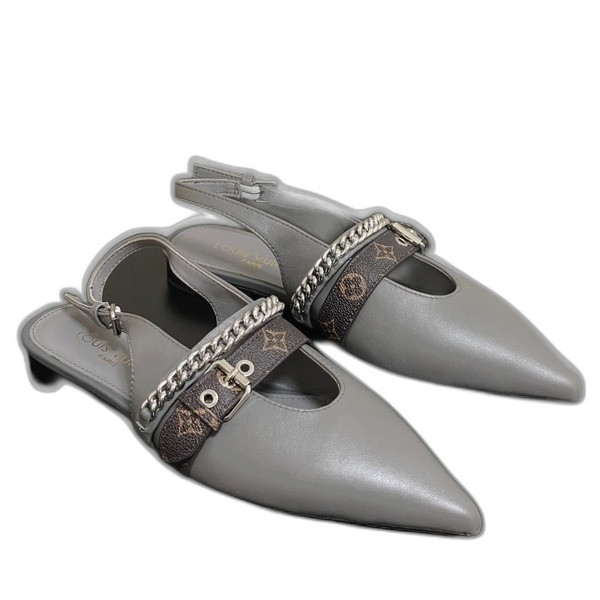 [ LV ] 바이브 슬링백 스틸레토 플랫