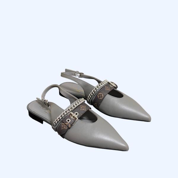 [ LV ] 바이브 슬링백 스틸레토 플랫