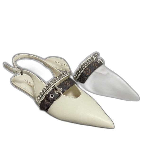 [ LV ] 바이브 슬링백 스틸레토 플랫
