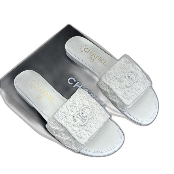 [ 샤넬 ] CC로고 울 니트 슬리퍼