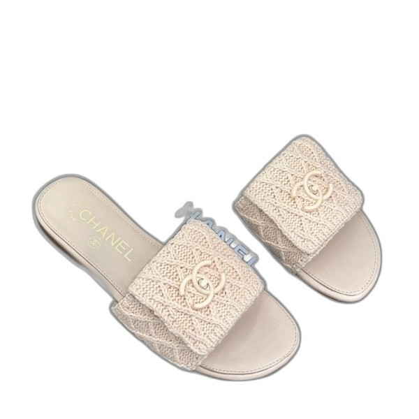 [ 샤넬 ] CC로고 울 니트 슬리퍼